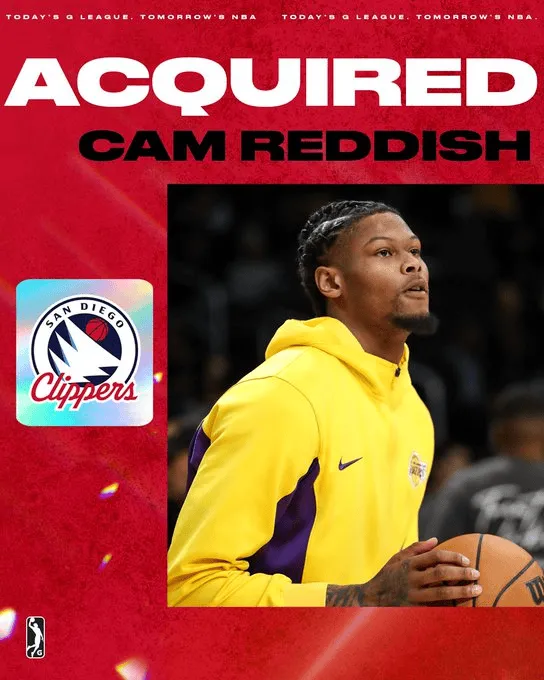 欢迎来到发展联盟！发展联盟官方欢迎雷迪什加盟圣迭戈快船